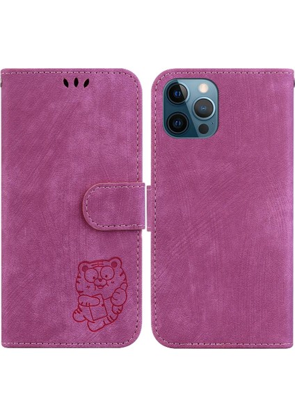 Iphone 12 Için Kılıf Pro Kabartmalı Sevimli Kaplan Flip Folio Kart Cep Tutucu (Yurt Dışından)