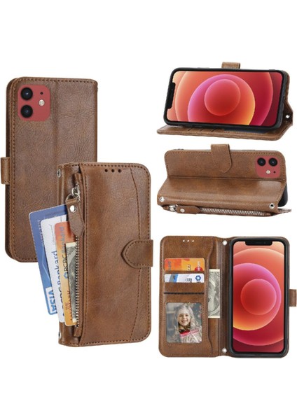 Iphone 12 Için Flip Case/12 Pro Kickstand Anti Scratch Kart Tutucu Pu (Yurt Dışından)