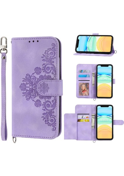 Iphone 11 Için Flip Case Darbeye Dayanıklı Kabartmalı Bileklik Çoklu Kredi (Yurt Dışından)