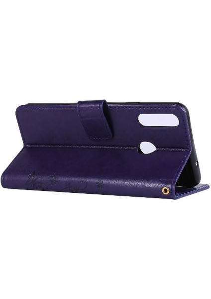 Samsung Galaxy A20s Kickstand Pu Deri Kart Tutucu Bilek Için Filp Durumda (Yurt Dışından) modelleri
