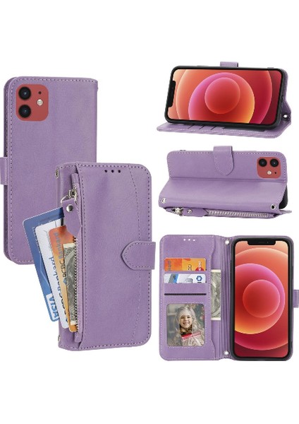 Iphone 12 Için Flip Case/12 Pro Kickstand Anti Scratch Kart Tutucu Pu (Yurt Dışından)