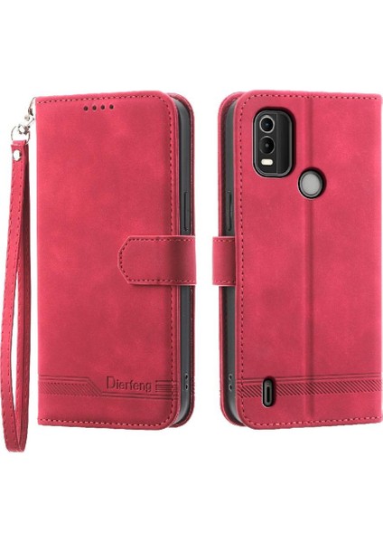 Nokia C21 Artı Manyetik Kapatma Bileklik Nakit Cep Kartı Için Flip Case (Yurt Dışından)