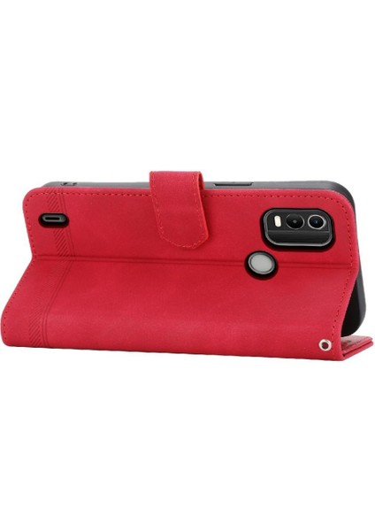 Nokia C21 Artı Manyetik Kapatma Bileklik Nakit Cep Kartı Için Flip Case (Yurt Dışından)