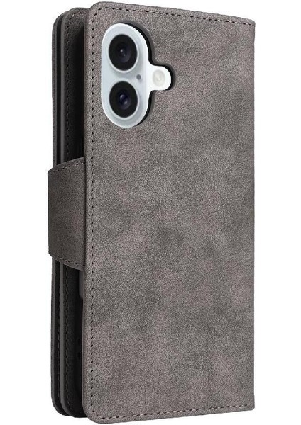 Iphone 16 Için Kılıf Artı El Kayışı İle Fermuar Cüzdan Kapak Manyetik Kart (Yurt Dışından)