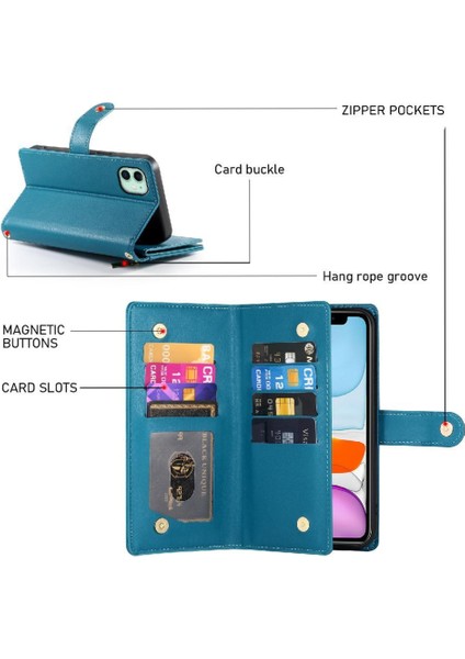 Iphone 11 Için Flip Case Crossbody Kayış Standı Cüzdan Çok Fonksiyonlu (Yurt Dışından) fırsatları