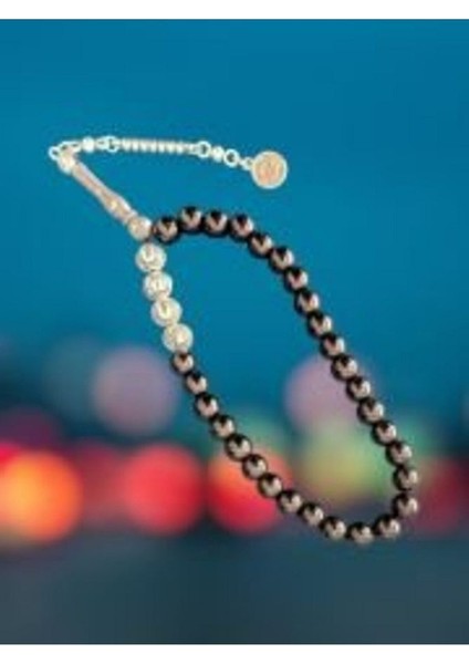 Ata İsmine Özel Tesbih Kişiselleştirilebilir Hediye Küre Kesim Oniks Taşı Tesbih Onix-57