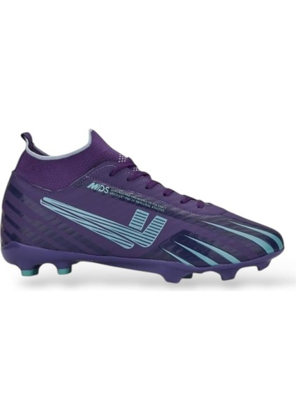 Boğazlı Krampon Çim ve Halı Saha Futbol Ayakkabısı Mor - Turkuaz