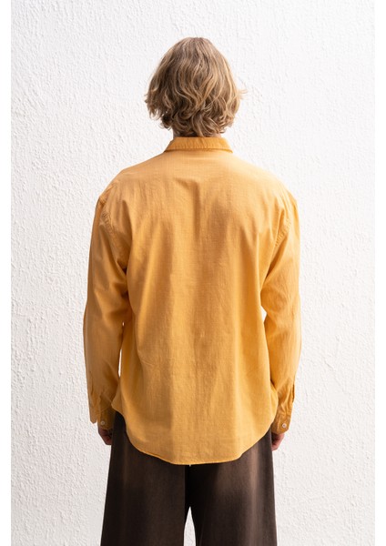 Oversize Dökümlü Hafif Keten Gömlek fiyatları