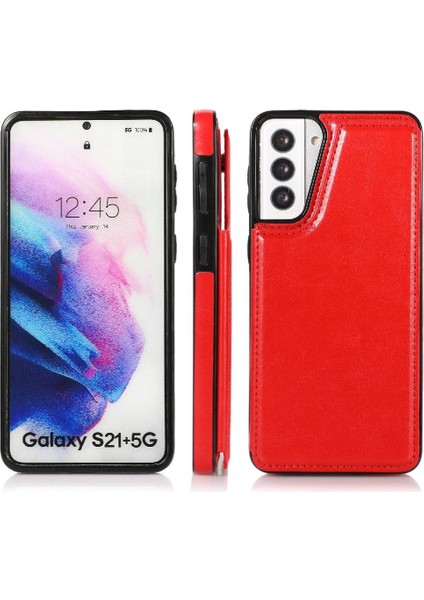 Samsung Galaxy S21 Artı Çift Manyetik Toka Kart Yuvaları Için Cüzdan Kılıf (Yurt Dışından)