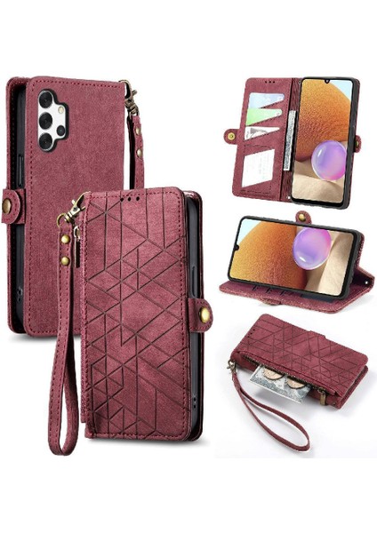 Samsung Galaxy A32 4g Için Flip Case Deri Kılıf Kapak Basit Cüzdan (Yurt Dışından)