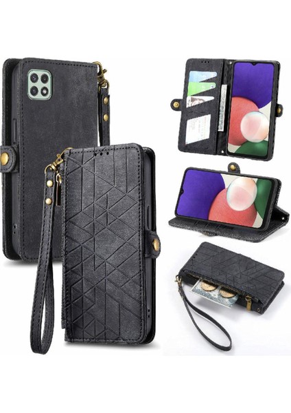 Samsung Galaxy A22 5g Için Flip Case Darbeye Basit Iş Cüzdan (Yurt Dışından)