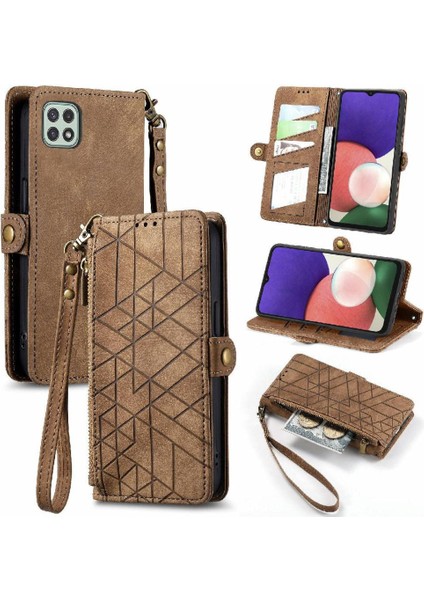 Samsung Galaxy A22 5g Için Flip Case Darbeye Basit Iş Cüzdan (Yurt Dışından)