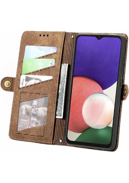 Samsung Galaxy A22 5g Için Flip Case Darbeye Basit Iş Cüzdan (Yurt Dışından) modelleri