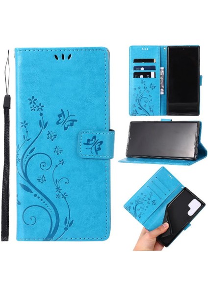 Samsung Galaxy S24 Ultra Kart Tutucu Kickstand Pu Deri Için Filp Durumda (Yurt Dışından)