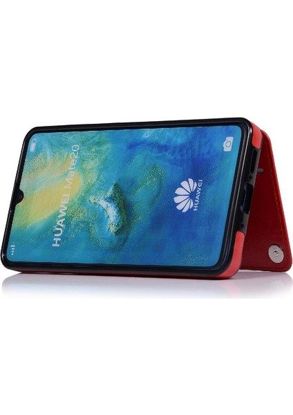 Cüzdan Kılıf Huawei Mate 20 Kart Yuvaları Için Kickstand Pu Deri Çift (Yurt Dışından)