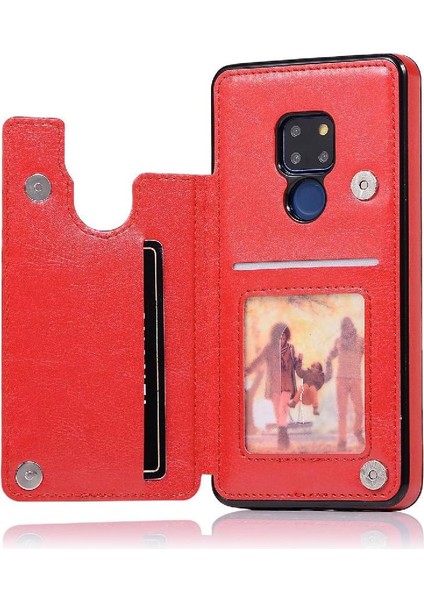 Cüzdan Kılıf Huawei Mate 20 Kart Yuvaları Için Kickstand Pu Deri Çift (Yurt Dışından)