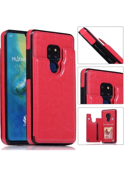 Cüzdan Kılıf Huawei Mate 20 Kart Yuvaları Için Kickstand Pu Deri Çift (Yurt Dışından)