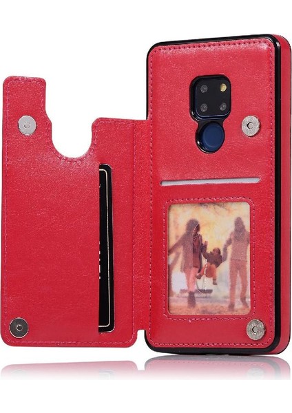 Cüzdan Kılıf Huawei Mate 20 Kart Yuvaları Için Kickstand Pu Deri Çift (Yurt Dışından)
