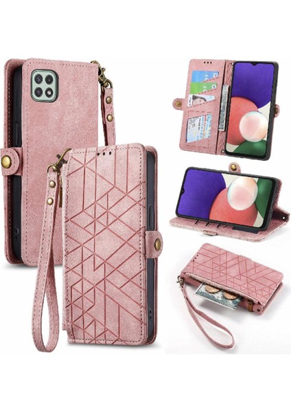 Samsung Galaxy A22 5g Için Flip Case Darbeye Basit Iş Cüzdan (Yurt Dışından)