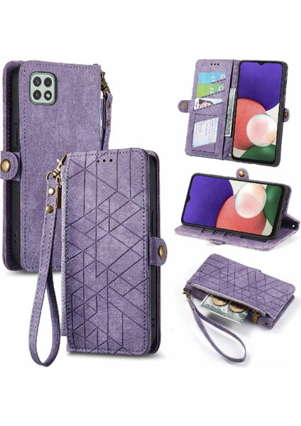 Samsung Galaxy A22 5g Için Flip Case Darbeye Basit Iş Cüzdan (Yurt Dışından)