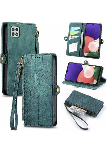 Samsung Galaxy A22 5g Için Flip Case Darbeye Basit Iş Cüzdan (Yurt Dışından)