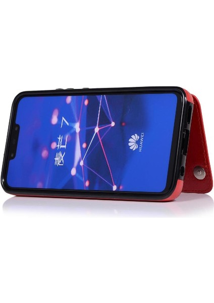 Cüzdan Kılıf Huawei Mate 20 Lite Için Kickstand Pu Deri Kart Yuvaları Çift (Yurt Dışından)