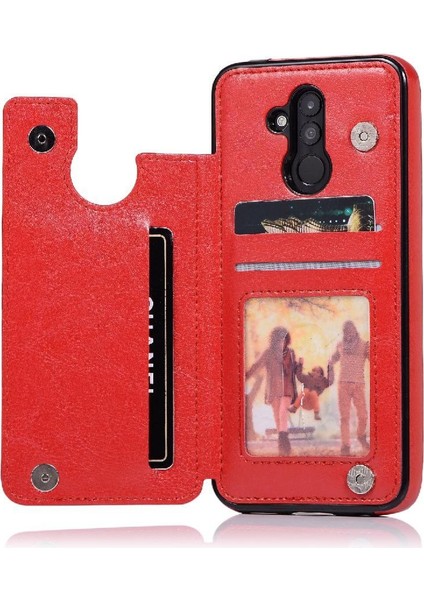 Cüzdan Kılıf Huawei Mate 20 Lite Için Kickstand Pu Deri Kart Yuvaları Çift (Yurt Dışından)