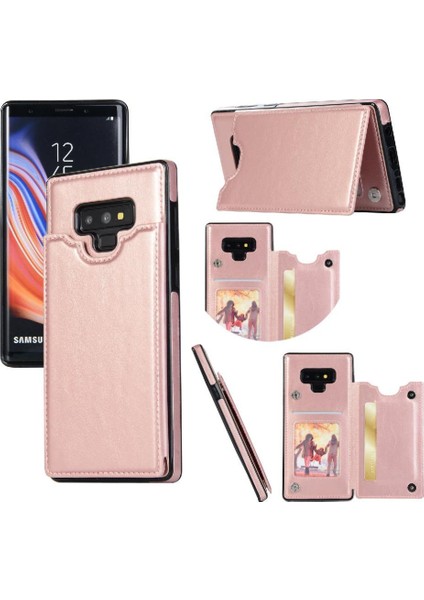 Kart Tutucu Kickstand İle Samsung Galaxy Note9 Pu Deri Için Cüzdan Kılıf (Yurt Dışından)