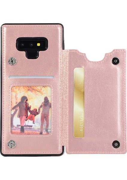 Kart Tutucu Kickstand İle Samsung Galaxy Note9 Pu Deri Için Cüzdan Kılıf (Yurt Dışından)