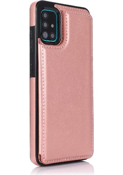 Samsung Galaxy A51 4g Kart Yuvaları Için Cüzdan Durumda Pu Deri Çift Toka (Yurt Dışından)