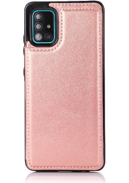 Samsung Galaxy A51 4g Kart Yuvaları Için Cüzdan Durumda Pu Deri Çift Toka (Yurt Dışından)