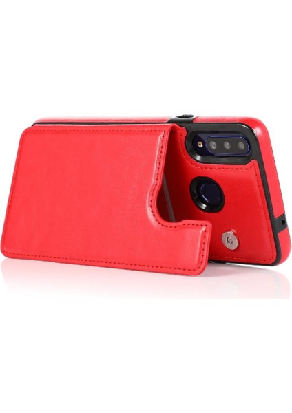 Samsung Galaxy A20s Pu Deri Kickstand Kart Yuvaları Çift Için Cüzdan Kılıf (Yurt Dışından) fiyatları