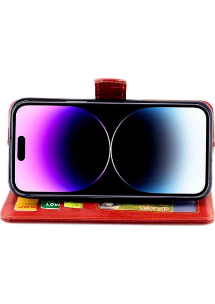 Iphone 14 Için Flip Case Pro Max Darbeye Manyetik Kapatma Pu Deri (Yurt Dışından)