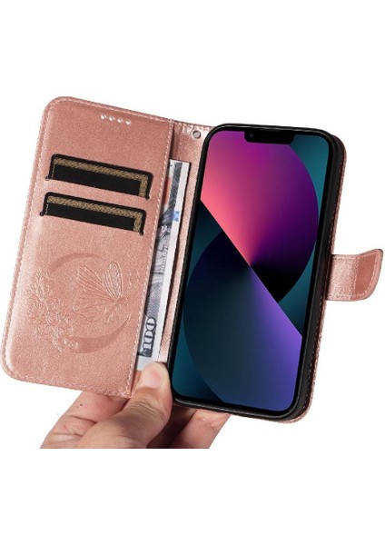 Kredi Kartı Yuvası İle Iphone 13 Mini Deri Için Flip Case (Yurt Dışından)