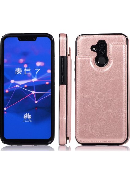 Cüzdan Kılıf Huawei Mate 20 Lite Için Kickstand Pu Deri Kart Yuvaları Çift (Yurt Dışından)