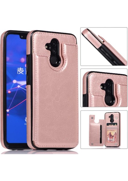 Cüzdan Kılıf Huawei Mate 20 Lite Için Kickstand Pu Deri Kart Yuvaları Çift (Yurt Dışından)