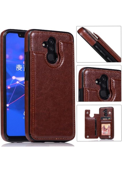 Cüzdan Kılıf Huawei Mate 20 Lite Için Kickstand Pu Deri Kart Yuvaları Çift (Yurt Dışından)
