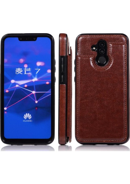 Cüzdan Kılıf Huawei Mate 20 Lite Için Kickstand Pu Deri Kart Yuvaları Çift (Yurt Dışından)