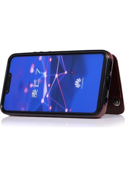 Cüzdan Kılıf Huawei Mate 20 Lite Için Kickstand Pu Deri Kart Yuvaları Çift (Yurt Dışından)