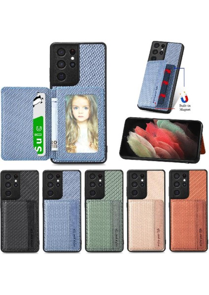 Samsung Galaxy S21 Ultra Manyetik Kart Tutucu Komple Kamera Için Kılıf (Yurt Dışından)