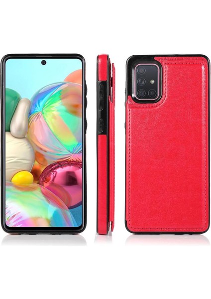 Kart Tutucu Kickstand Çift İle Samsung Galaxy A71 4g Için Cüzdan Kılıf (Yurt Dışından)