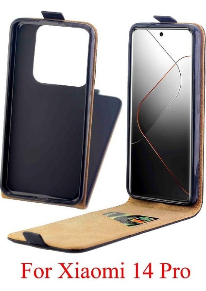 Xiaomi 14 Pro Tpu Deri Iş Tarzı Kart Yuvası Için Dikey Flip Case (Yurt Dışından) modelleri