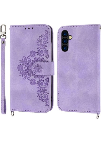 Samsung Galaxy A54 5g Kabartmalı Bileklik Çoklu Kredi Için Flip Case (Yurt Dışından)