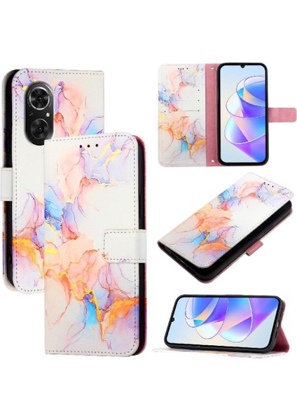 Huawei Nova 9 Se Cüzdan Pu Deri Kickstand Mermer Desen (Yurt Dışından)