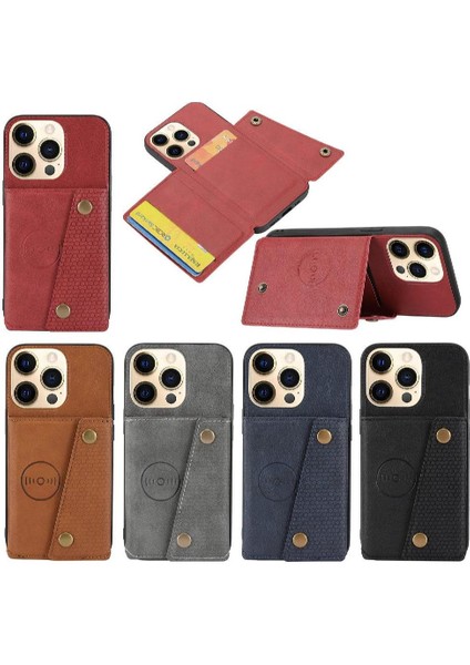 Cüzdan Kılıf Iphone 13 Kart Tutucu Buit Demir Cüzdan Kılıf Darbeye (Yurt Dışından)