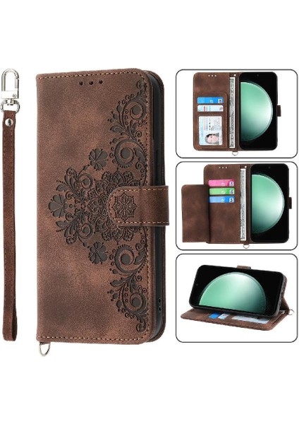 Samsung Galaxy S24 Fe Çoklu Kredi Kartı Yuvaları Için Flip Case Kabartmalı (Yurt Dışından)