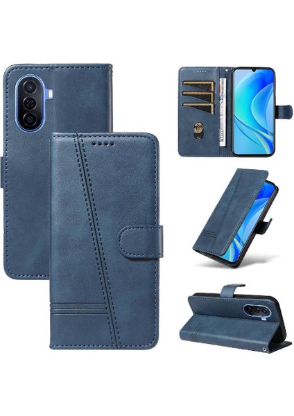 Huawei Nova Y70 Artı Kredi Kartı İle Preslenmiş Pu Deri Için Filp Durumda (Yurt Dışından)