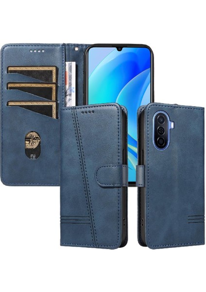 Huawei Nova Y70 Artı Kredi Kartı İle Preslenmiş Pu Deri Için Filp Durumda (Yurt Dışından) indirimleri
