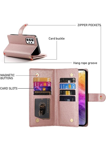 Samsung Galaxy A73 5g Için Flip Case Standı Cüzdan Çok Fonksiyonlu Kayış (Yurt Dışından) fiyatları