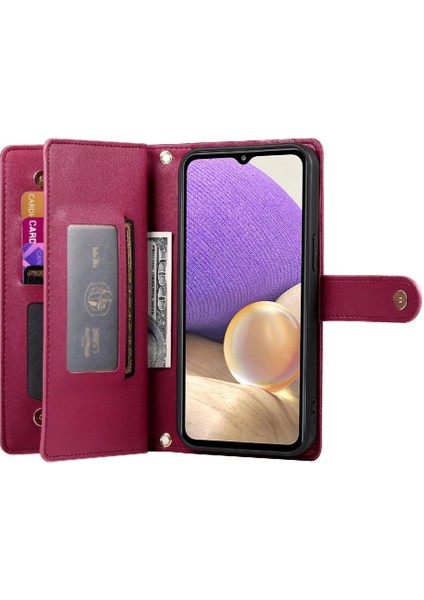Samsung Galaxy A32 5g Için Flip Case Crossbody Kayış Çok Fonksiyonlu Standı (Yurt Dışından) modelleri